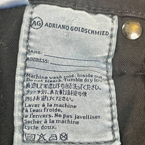 AG Adriano Goldschmied The Angel Boot Cut Low Rise Jeans Black Denim Size 25R - Picture 11 of 14